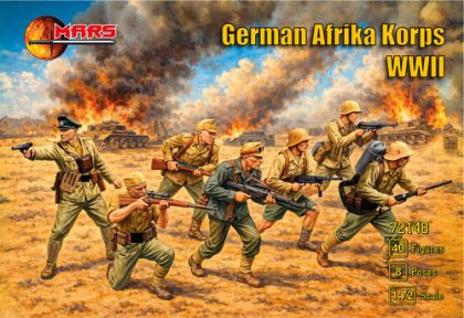 1:72 German WWII Afrika Korps (40 Figures in 8 Poses)