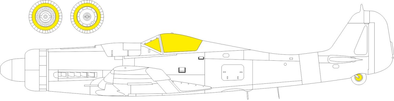 1:48 Focke Wulf Fw-190 D-9 - TFace Mask Set (for MiniArt Kits)