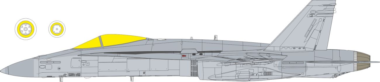 1:48 F/A-18 C Hornet - TFace Mask Set (for Eduard / Kinetic Kits)