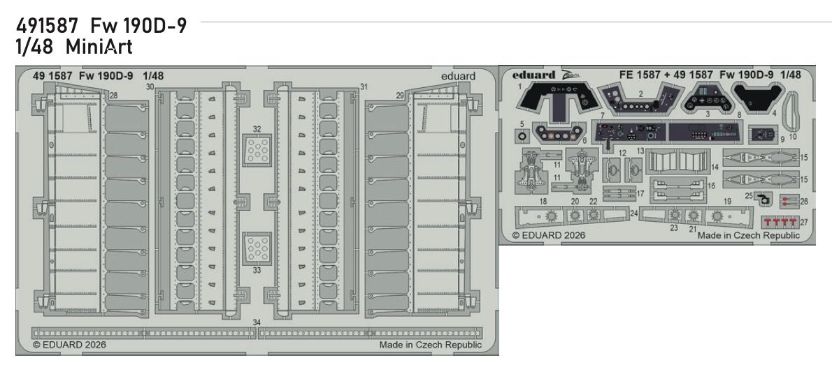 1:48 Focke Wulf Fw-190 D-9 - PE Parts (for MiniArt Kits)