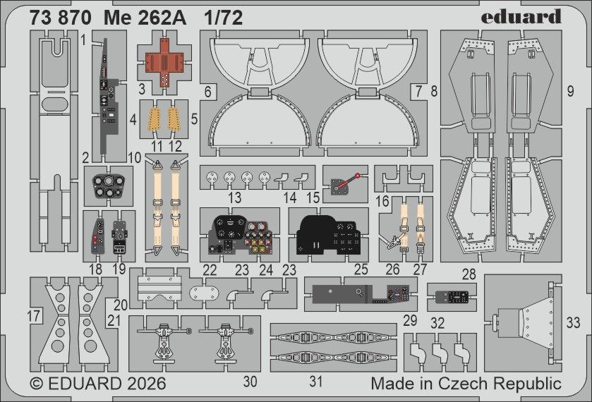1:72 Me-262 A - PE Parts (for Arma Hobby Kits)