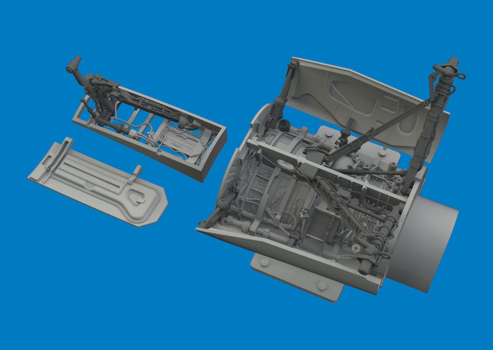 1:48 F-16 C - Wheel Bays & Legs Heavy Weight (for Tamiya Kits / 3D-Printed)