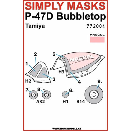1:72 P-47D Bubbletop - Simply Masks