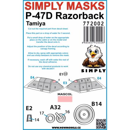 1:72 P-47D RAZORBACK - Simply Masks