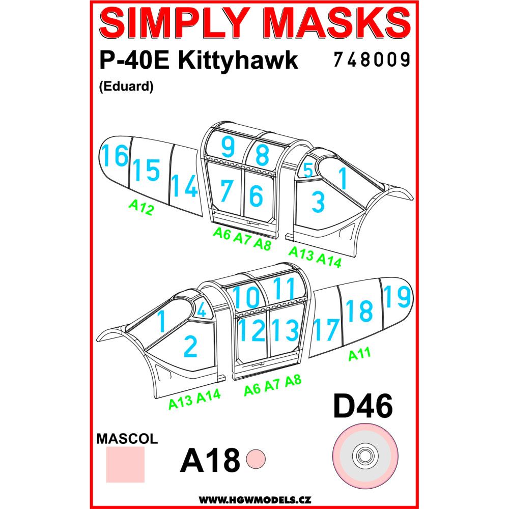 1:48 P-40E Kittyhawk - Simply Masks