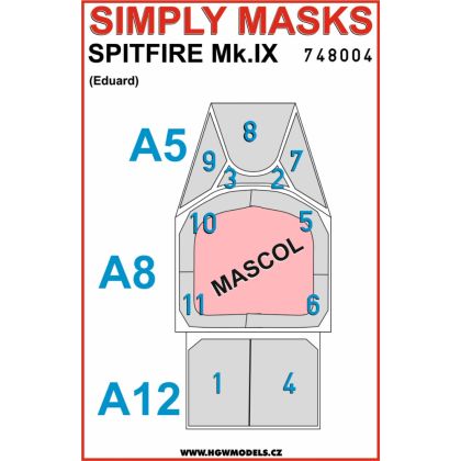 1:48 Spitfire Mk.IX - Simply Masks