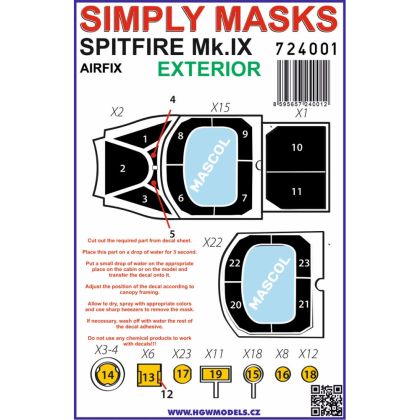 1:24 Spitfire Mk.IX - Simply Masks