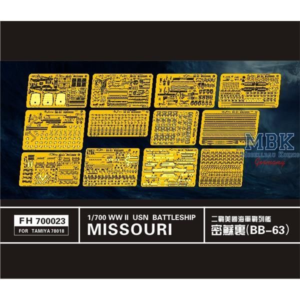 1:700 WWII USN Battleship Missouri Tamiya 31613