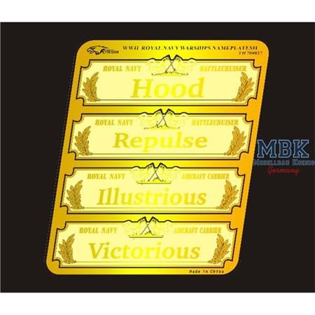 1:700 WW II Royal Navy Warships Nameplates II