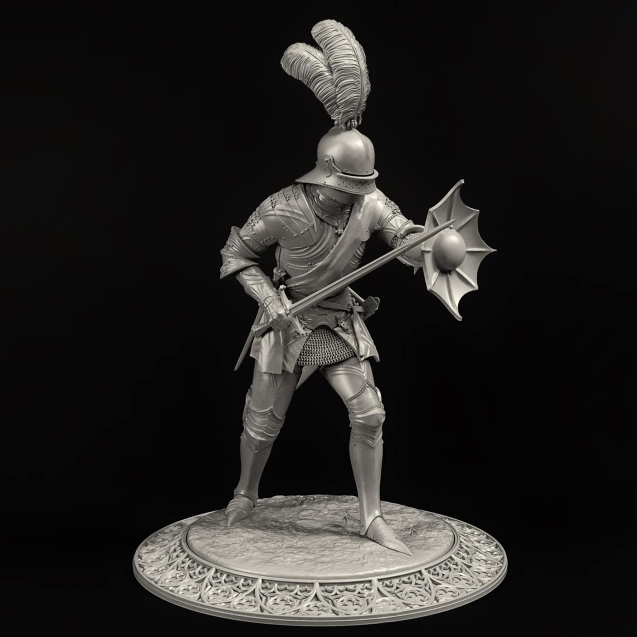 75mm Gothic Knight in Augsburg Armor (1470-1500)