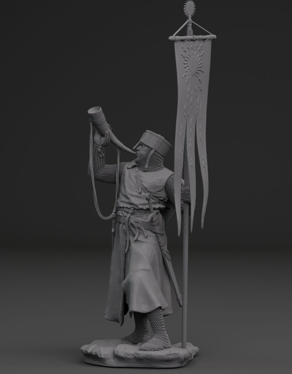 75mm Standard Bearer of the Oriflamme Banner (Mid 13-th Century)