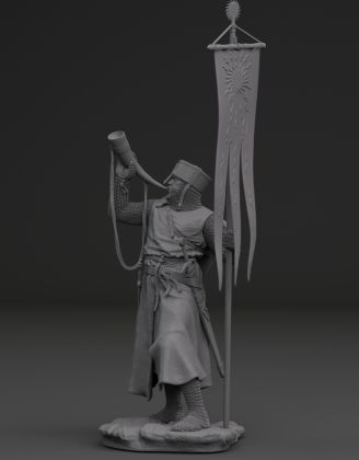 75mm Standard Bearer of the Oriflamme Banner (Mid 13-th Century)