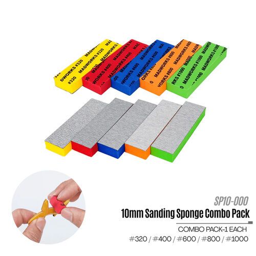 Sanding Sponge 10 mm Combo Pack-1 Each - #320 / #400 / #600 / #800 and #1000