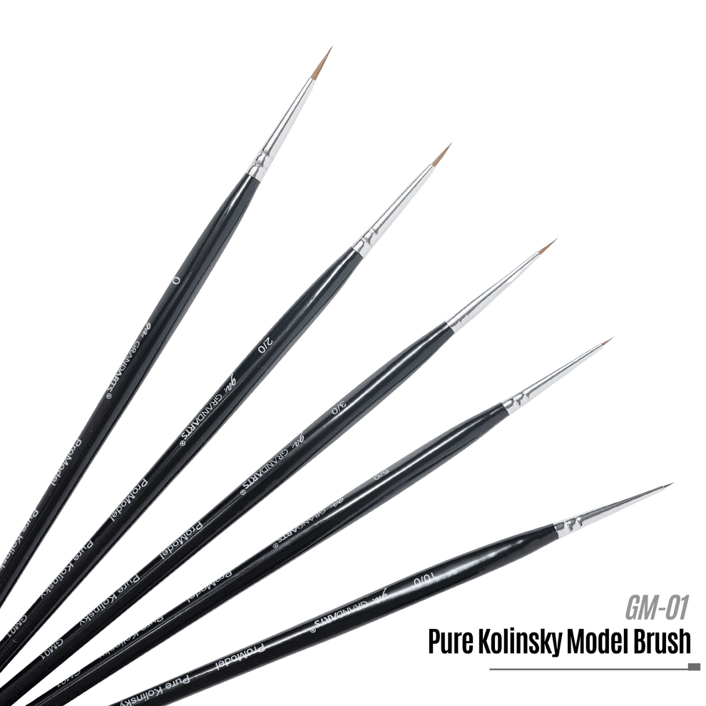 Madworks x Grandarts ProModel Premium Pure Kolinsky Detail Brushes Set (0, 2/0, 3/0, 5/0, 10/0 )