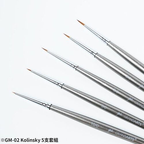 Madworks x Grandarts ProModel Kolinsky Blend Detail Brushes Set (0, 2/0, 3/0, 5/0, 10/0)