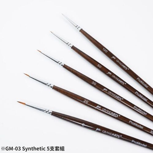 Madworks x Grandarts ProModel Synthetic Detail Brushes Set ( 0, 2/0, 3/0, 5/0, 10/0 )