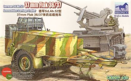 1:35 German Sd.Ah.52 37mm Flak Ammunition Carriage Trailer