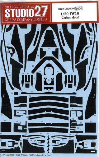 1:20 Williams FW16 - Carbon Decal Set (for Fujimi Kits)
