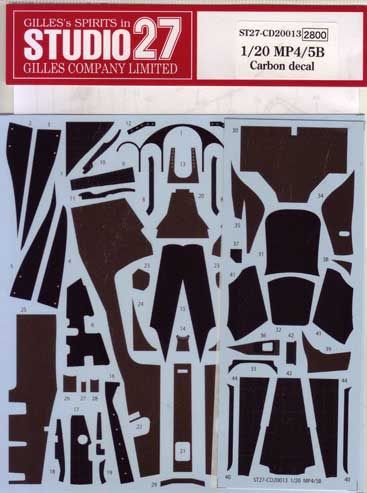 1:20 McLaren MP4/5B - Carbon Decal (for Tamiya Kits)