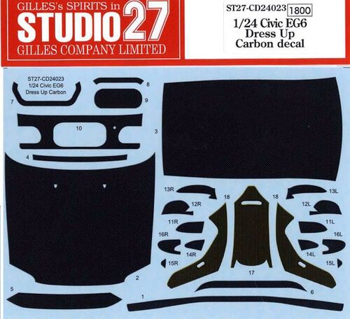 1:24 Honda Civic EG6 - Dress Up Carbon Decal (for Hasegawa Kits)