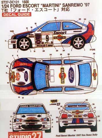 1:24 Ford Escort Martini San Remo 1997 Decals