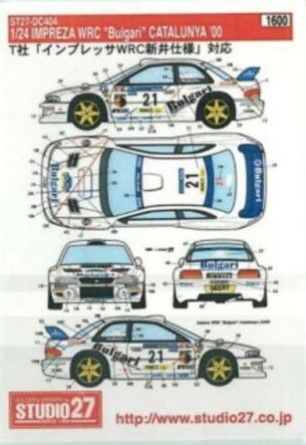 1:24 Subaru Impreza WRC Catalunya 2000 Decals