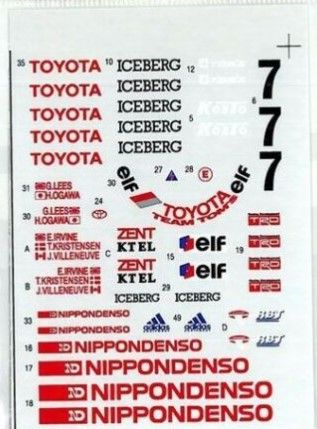 1:24 Toyota TS010 SWC/JSPC 1992 Decals