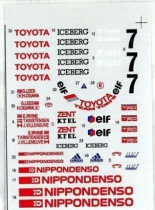 1:24 Toyota TS010 SWC/JSPC 1992 Decals