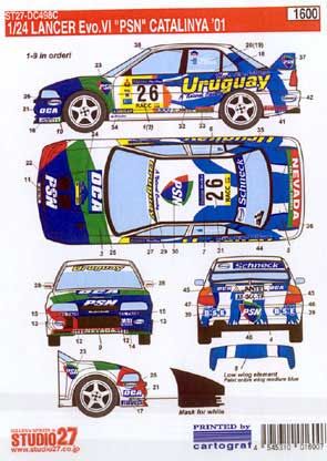 1:24 Mitsubishi Lancer Evo VI - PSN Catalonia 2001 Decals Set
