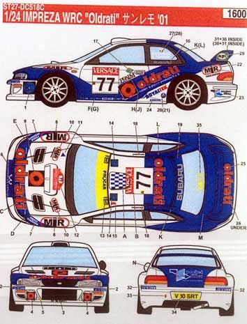 1:24 Subaru Impreza WRC - Oldrati San Remo 2001