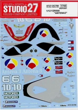 1:12 Yamaha YZR 500 - Antena WGP 2001 Decals Set