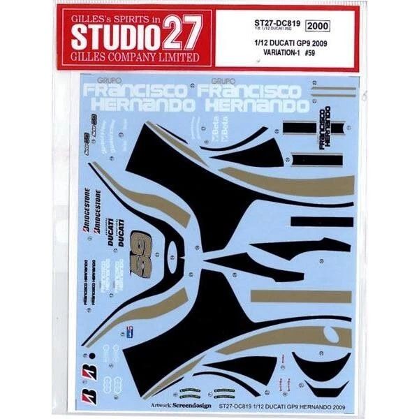 1:12 Ducati Desmosedici GP9 (2009) - Variation 1 Decals Set (for Tamiya kits)