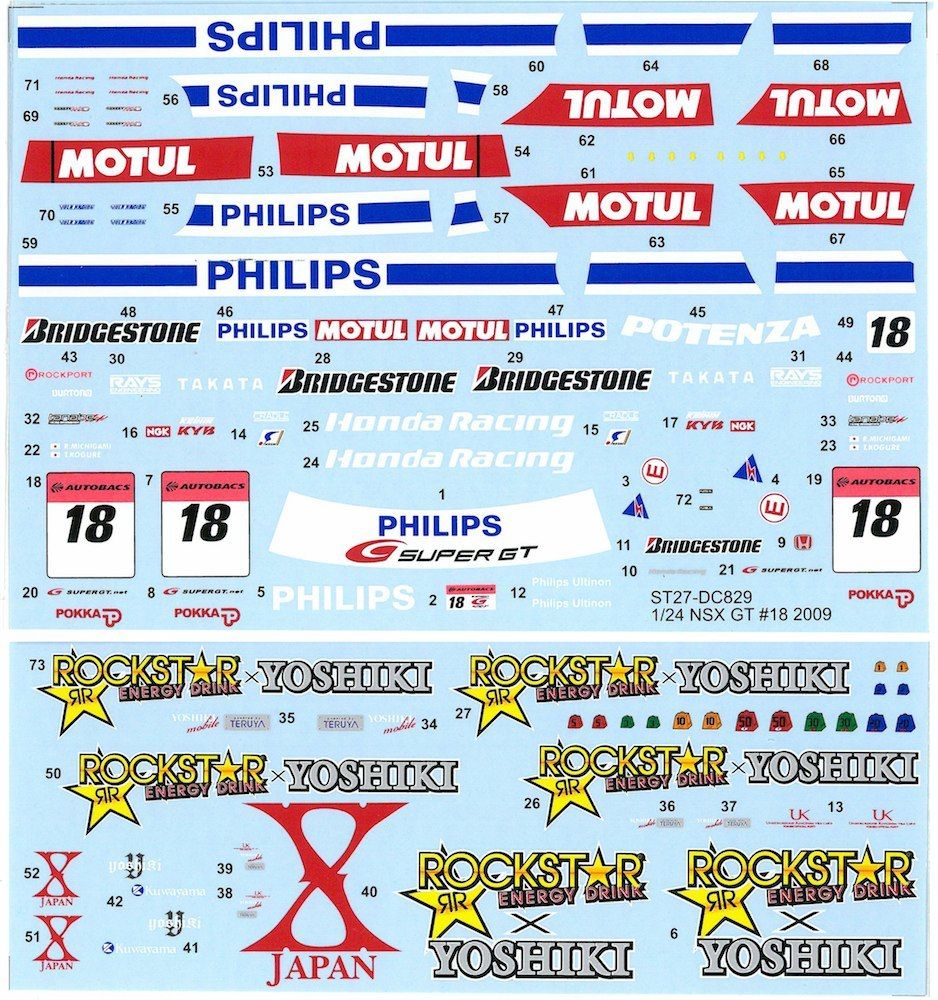 1:24 Honda NSX - Super GT Decals Set (for Tamiya Kits)