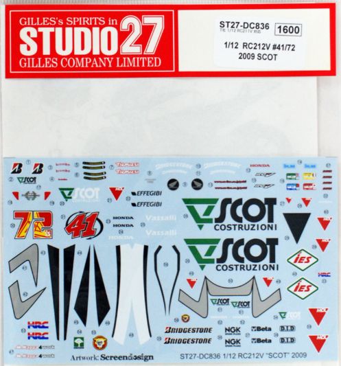 1:12 Honda RC212V - SCOT 2009 Decals Set (for Tamiya Kits)