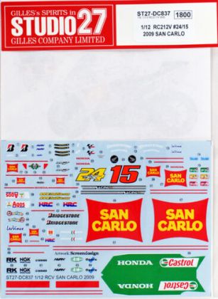 1:12 Honda RC212V - San Carlo 2009 Decals Set (for Tamiya Kits)