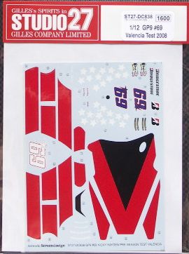1:12 Ducati Desmosedici GP9 - Valencia Test 2008 Decals Set (for Tamiya Kits)
