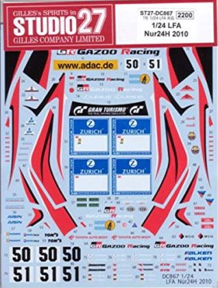 1:24 Lexus LFA - Nurburgring 2010 Decals Set (for Tamiya Kits)