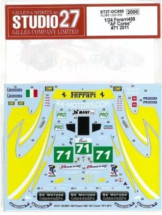 1:24 Ferrari 458 - AF Corse 2011 Decals Set (for Fujimi Kits)