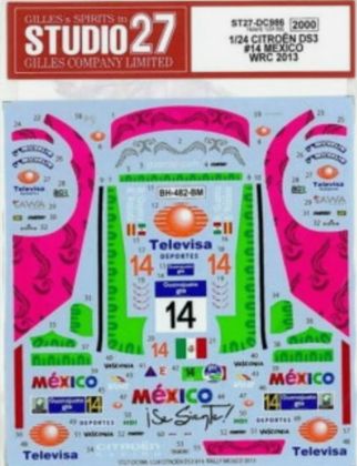 1:24 CIitroen DS3 WRC - Mexico 2013 Decals Set (for Heller Kits)