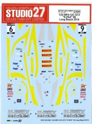 1:24 Mclaren MP4/12C GT3 - Long Beach 2014 (for Fujimi Kits)