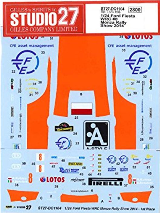 1:24 Ford Fiesta WRC - No.8 Monza Rally Show 2014 Decals Set