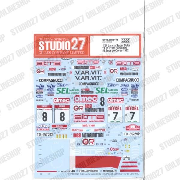 1:24 Lancia Super Delta - ART San Remo / Tour de Corse 1992 Decals Set