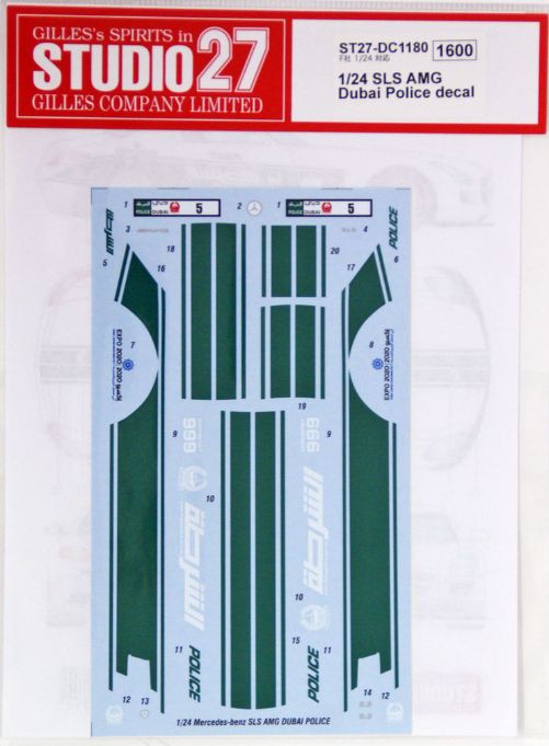 1:24 Mercedes SLS AMG - Dubai Police Decals Set (for Fujimi Kits)