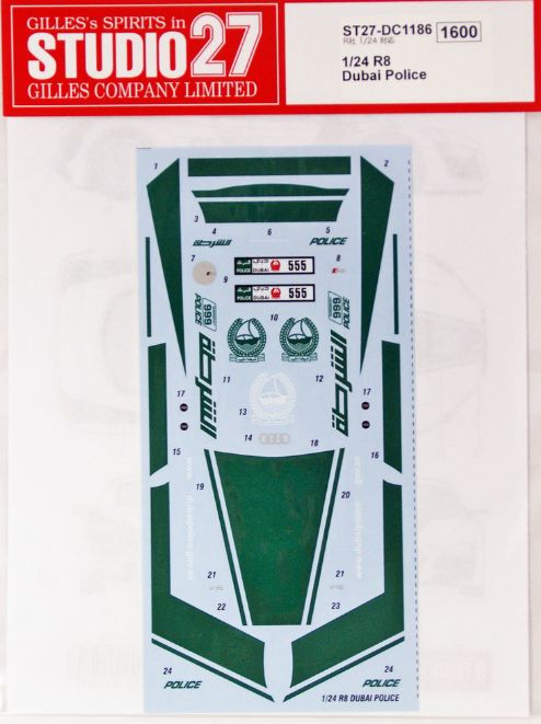 1:24 Audi R8 - Dubai Police Decals Set (for Revell Kits)