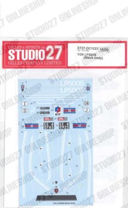 1:24 Lamborghini Countach LP500S - Black Body Decals Set (for Tamiya Kits)