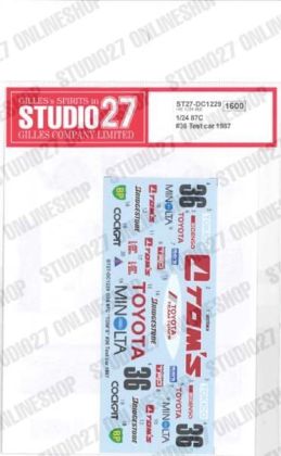 1:24 Toyota 87C - Test Car 1987 Decals Set (for Hasegawa Kits)