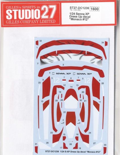 1:24 McLaren Senna XP - Dress Up Monaco Decals Set (for Tamiya Kits)