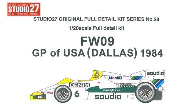 1:20 Williams FW09 - GP USA (Dallas) 1984 Full Detail Kit