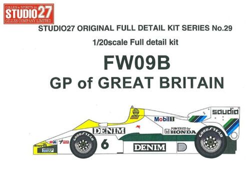 1:20 Williams FW09B - GP of Great Britain 1984 Full Detail Kit