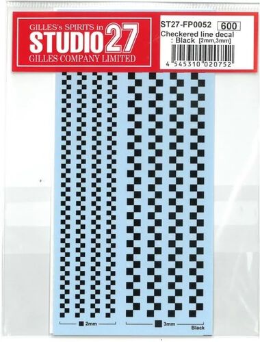 Chequered Line Decal : Black (2 mm & 3 mm)